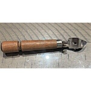 Vintage Bonny Wood Handle Can & Bottle Opener USA Retro Kitchen Tool